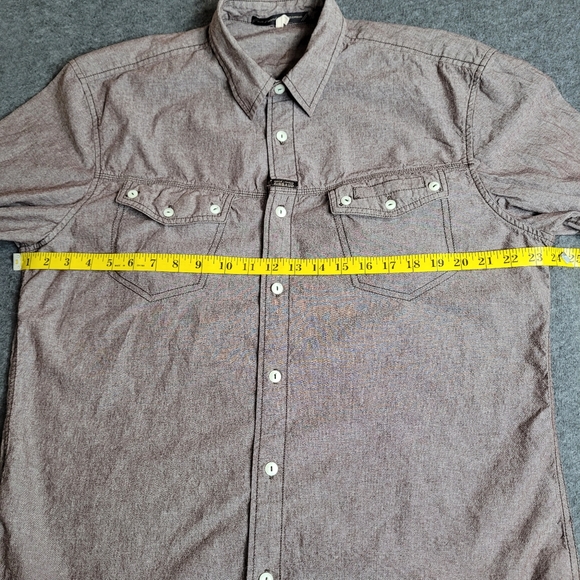 Vintage Marithe Francois Girbaud Mens L Brown Button Shirt Roll Tab Long Sleeve - Picture 4 of 13